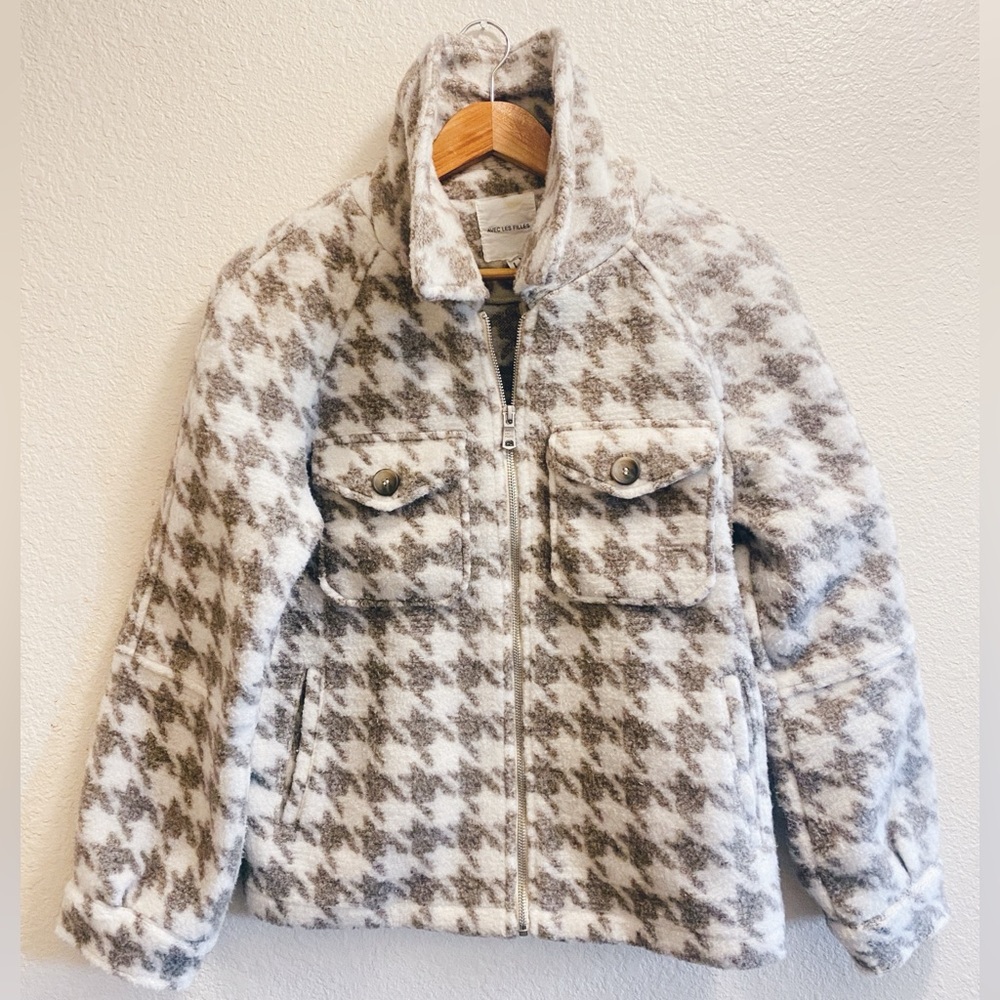 Avec Les Filles Cream Houndstooth Coat